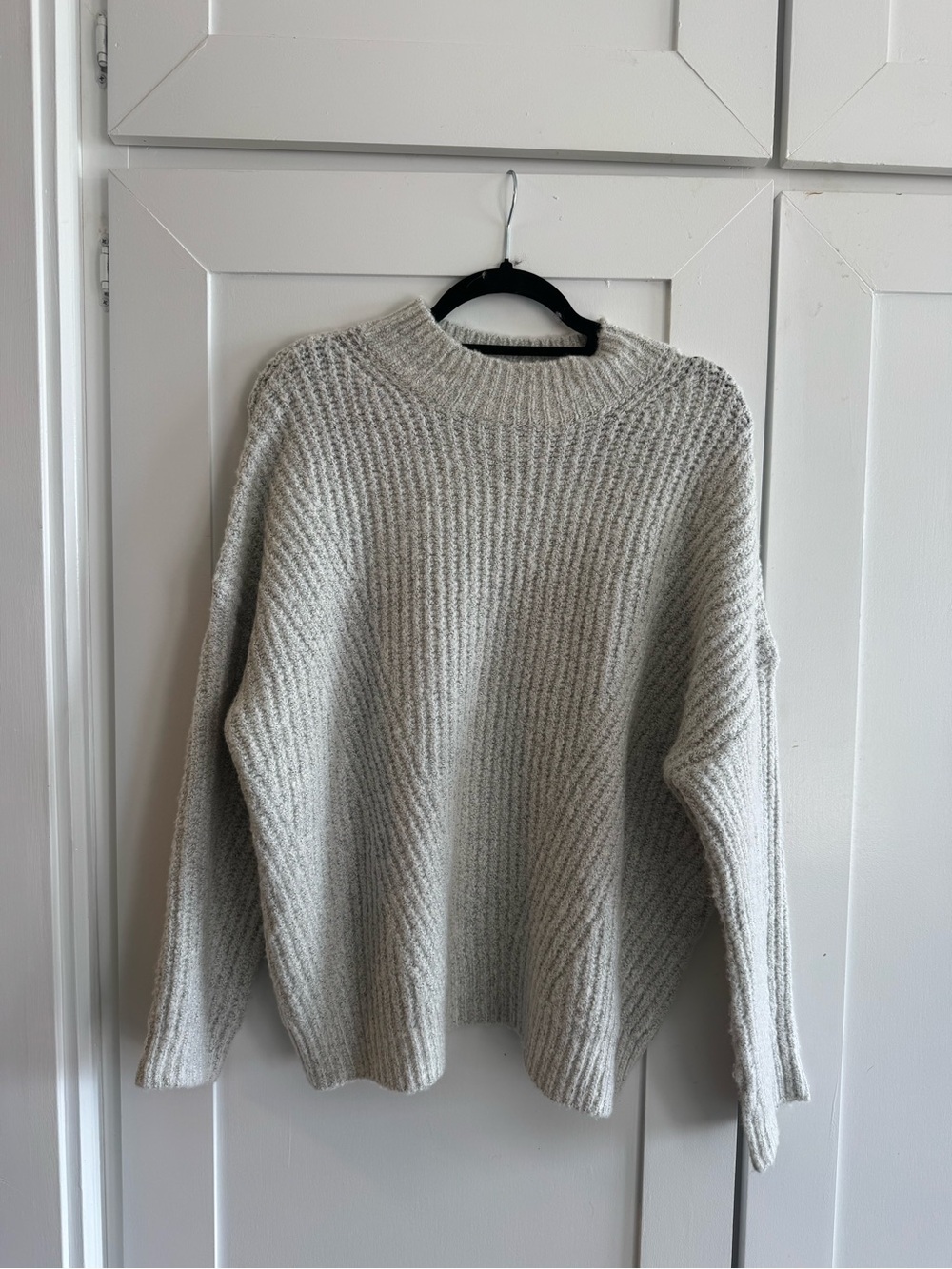 debut Soft Cream Ribbed Crewneck Sweater